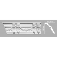 Плинтус потолочный с орнаментом Decomaster 95092/16 (130х110х2400мм)