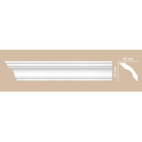 Потолочный плинтус гладкий Decomaster DP 213 гибкий (80*80*2400)